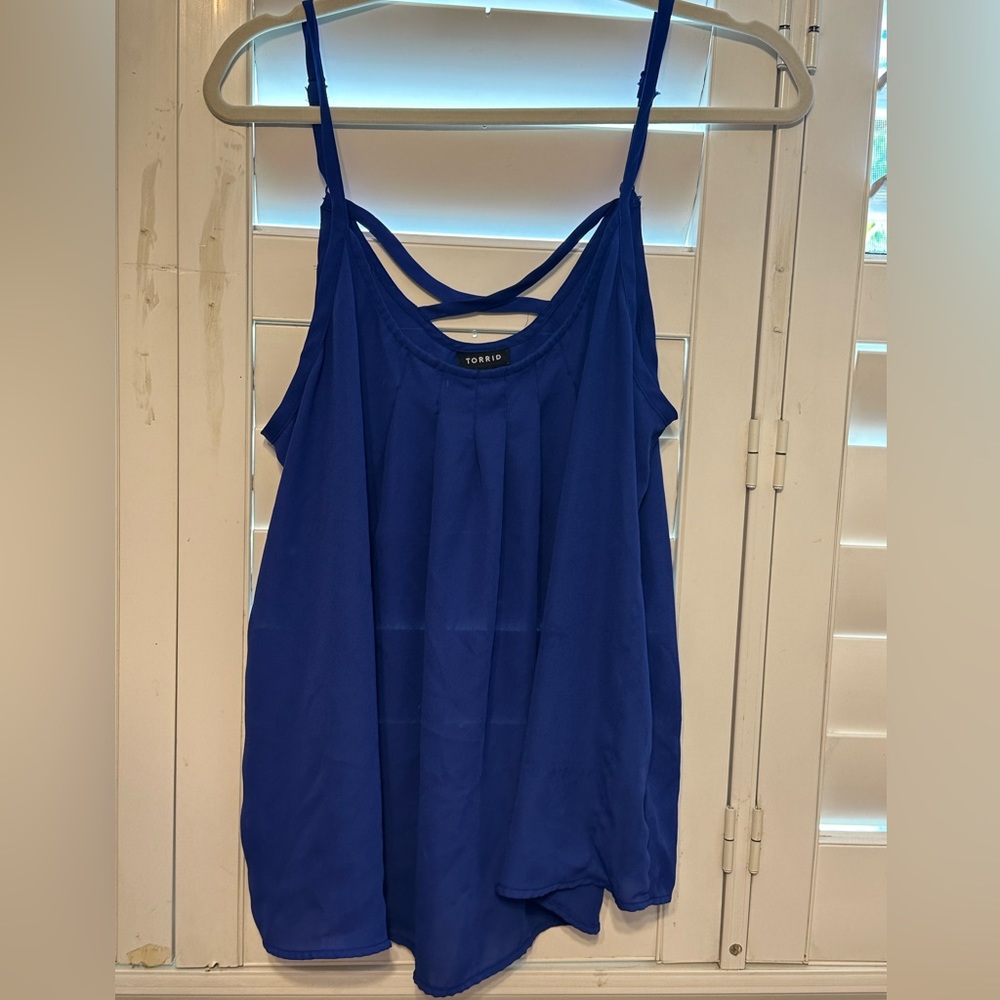 Torrid Cross Back Blue Swing Cami Tank